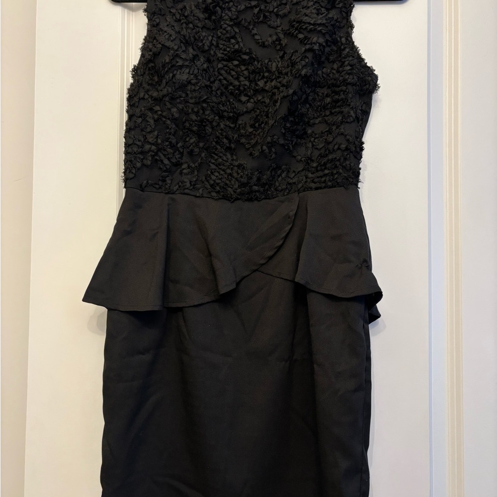 Tea n Rose Black Peplum Mini Dress